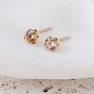Champagne Diamond (Simulated) Stud Earrings